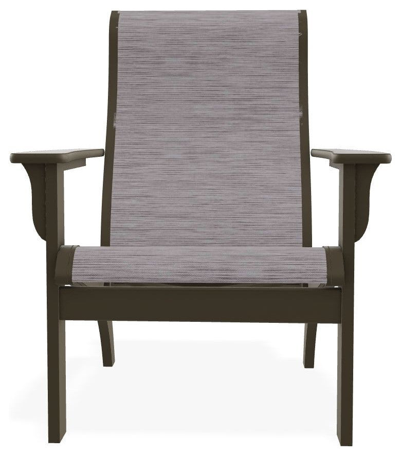 Adirondack Sling Outdoor Adirondack Armchair, Fossil/Beachwood