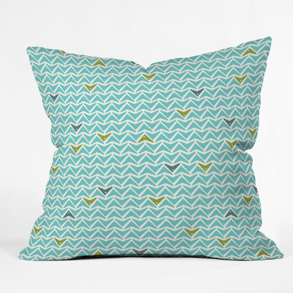 Heather Dutton Take Flight Aqua Outdoor Throw Pillow