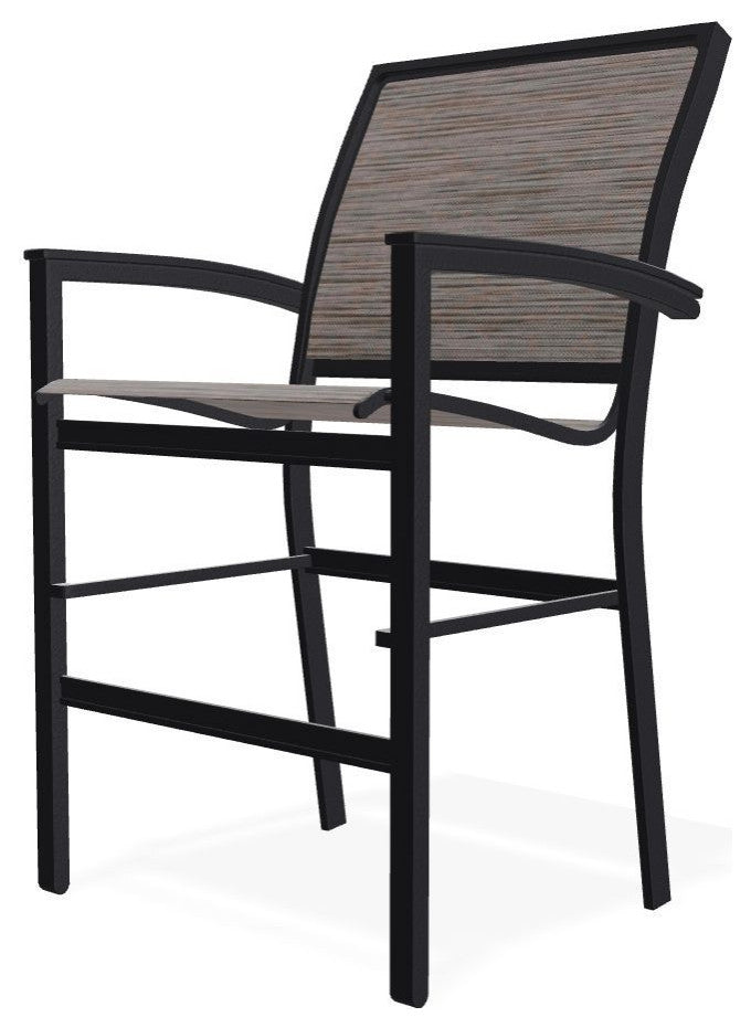 Bazza Sling Balcony Height Stackable Outdoor Stool, James/Black