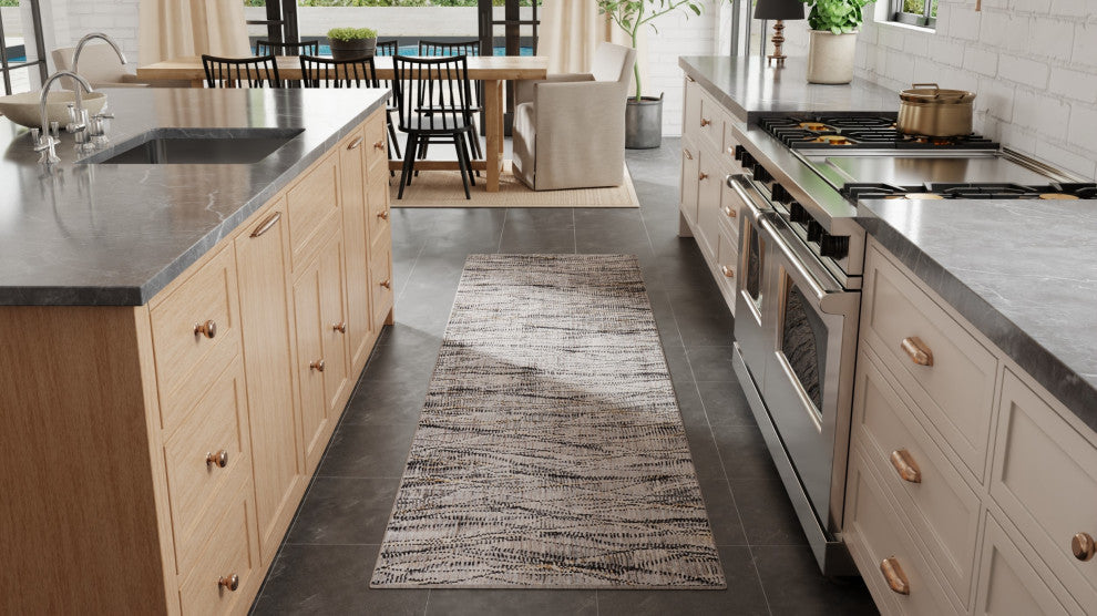 Maxin R39NX Modern/Casual/Industrial Runner, Gray/Charcoal, 2'6"x7'3"
