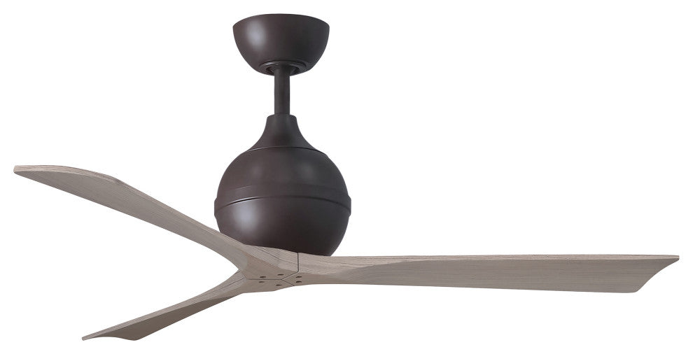 Irene-3 Paddle Fan, Textured Bronze, 52", Gray Ash Blades