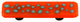 Art Glass Rectangle Reactive Pull, Black Post, Reactive Clear Opal Orange
