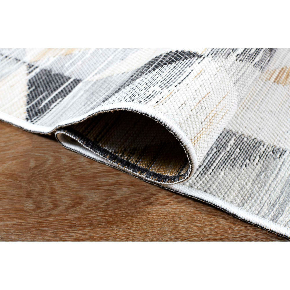 Plaza Tiles Area Rug, Neutral, 2'x7'6"