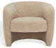 Safavieh Couture Everly Boucle Barrel Back Accent Chair, Light Brown