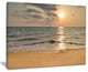 "Dark Tropical Sand Beach At Sunset" Modern Seascape Wall Art, 20"x12"