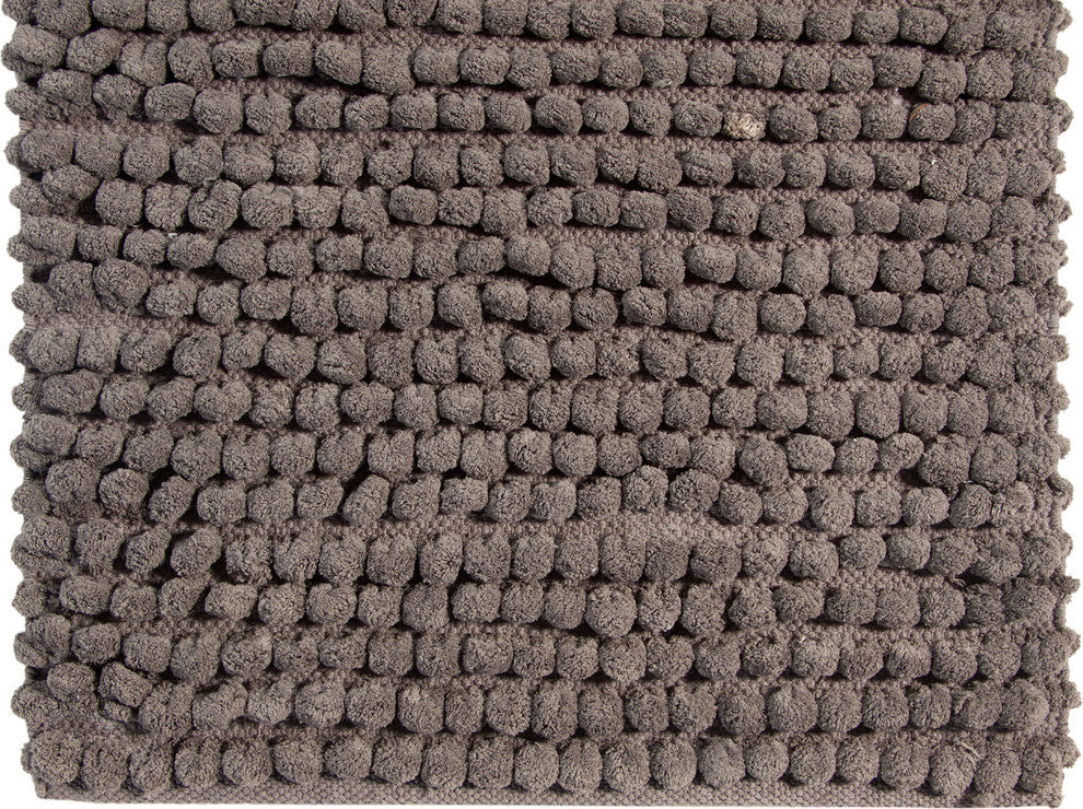 Bath Rug Cotton and Microfiber Hand Loom, 50"x30", Gray, GSF 200, Bubbles