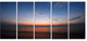 "Ko Samui Sea Sunrise Panorama" Oversized Beach Wall Art, 5 Panels, 60"x28"
