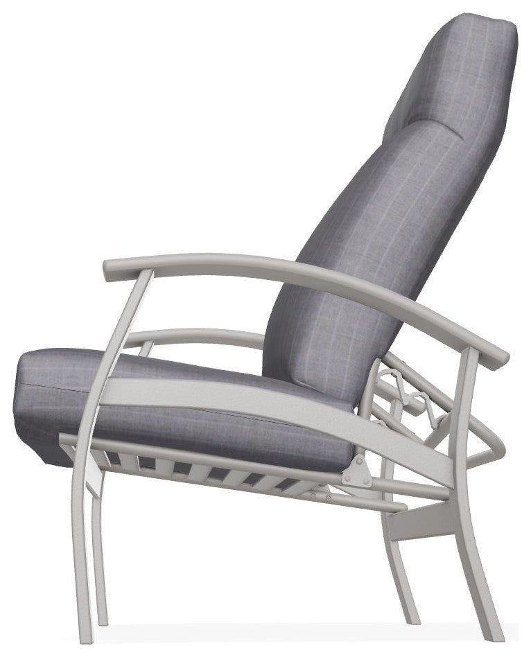 Belle Isle Cushion Outdoor Adjustable Back Chair, Ticking Fog/Warm Gray