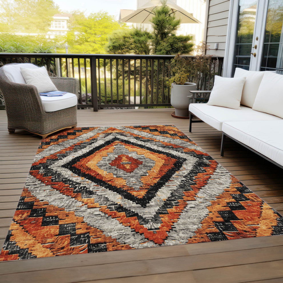 Machine Washable Indoor/Outdoor Chantille ACN1890 Clay 3' x 5' Rug