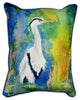 Pair of Betsy Drake D and B"™s Blue Heron Large Indoor/Outdoor Pillows