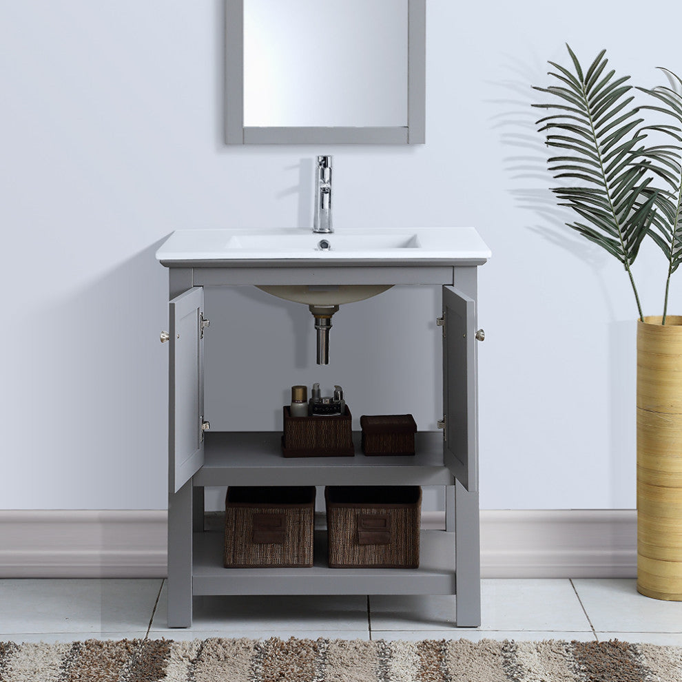 Fresca Manchester 30" Vanity, Gray