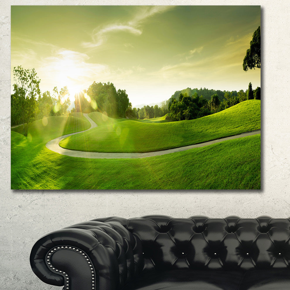 Beautiful Green Valley Panorama, Landscape Canvas Art Print, 40"x30"