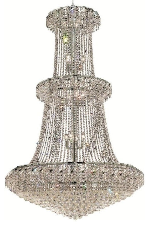 Elegant Belenus Foyer Hall Light, Chrome Finish With Royal Cut Crystal