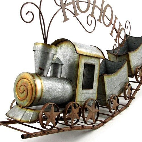Galvanized Christmas Train "HO HO HO"