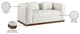 Mallina Upholstered Loveseat, Cream, Vegan Leather