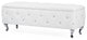 Seine White Leather Contemporary Storage Ottoman