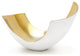Elegant Metal Curve Vase, Glossy White / Gold, Small