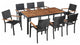 vidaXL 9-Piece Outdoor Dining Set Poly Rattan and Acacia Wood Black