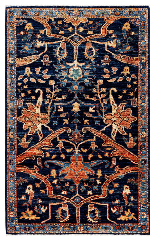 Serapi One-of-a-Kind Hand-Knotted Area Rug Blue, 3'1" x 4'10"