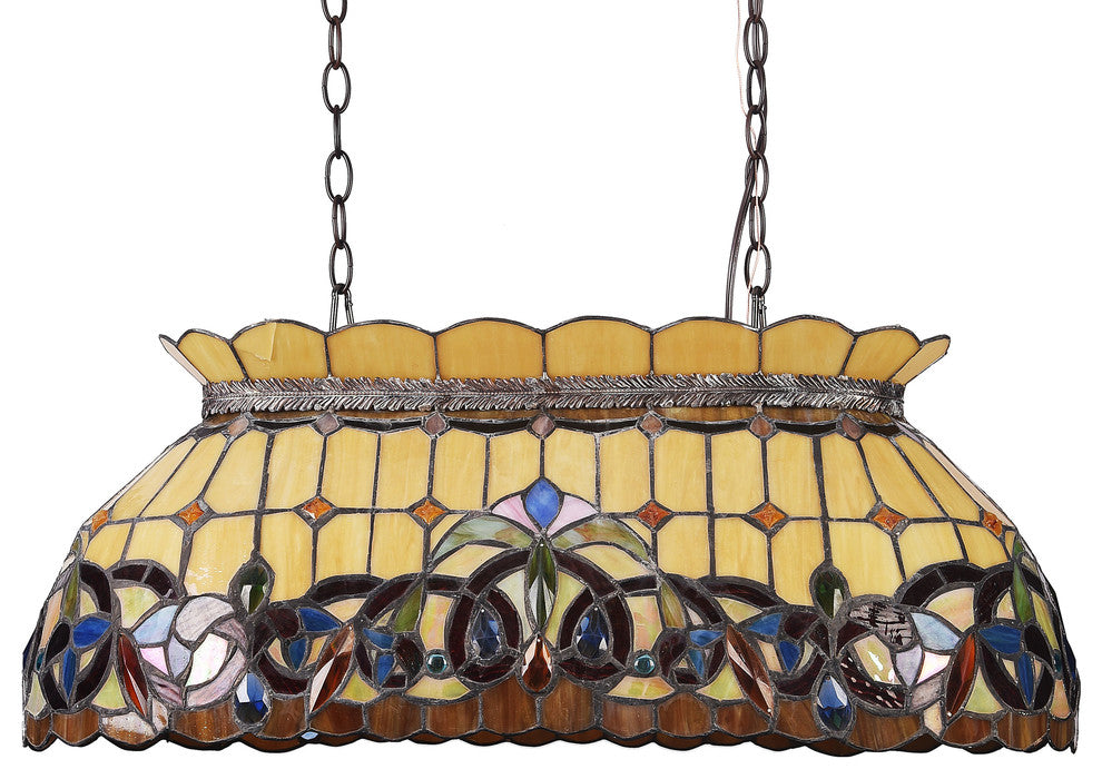CHLOE-Lighting SERENITY Victorian 3-Light Dark Bronze Island Pendant 28" Wide