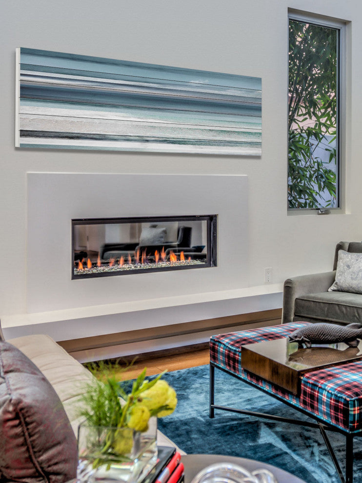 "Kuremaa" Print on White Wood, 60"x20"