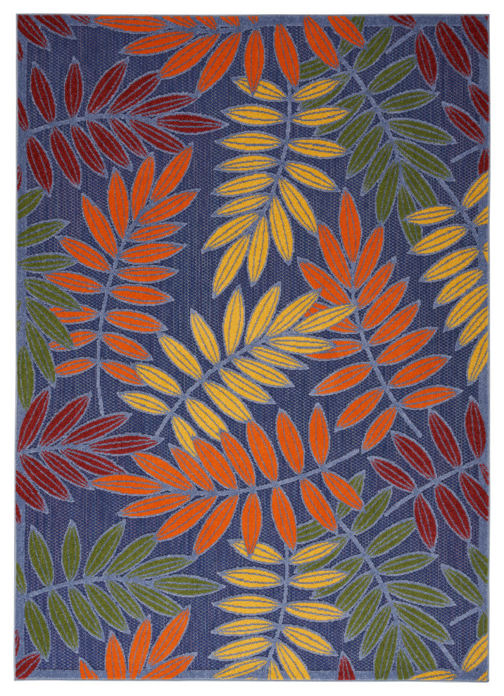 Nourison Aloha 6' x 9' Navy Multicolor Outdoor Rug