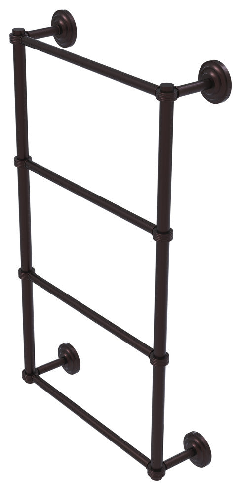 Que New 4-Tier 30" Ladder Towel Bar with Groovy Detail, Antique Bronze