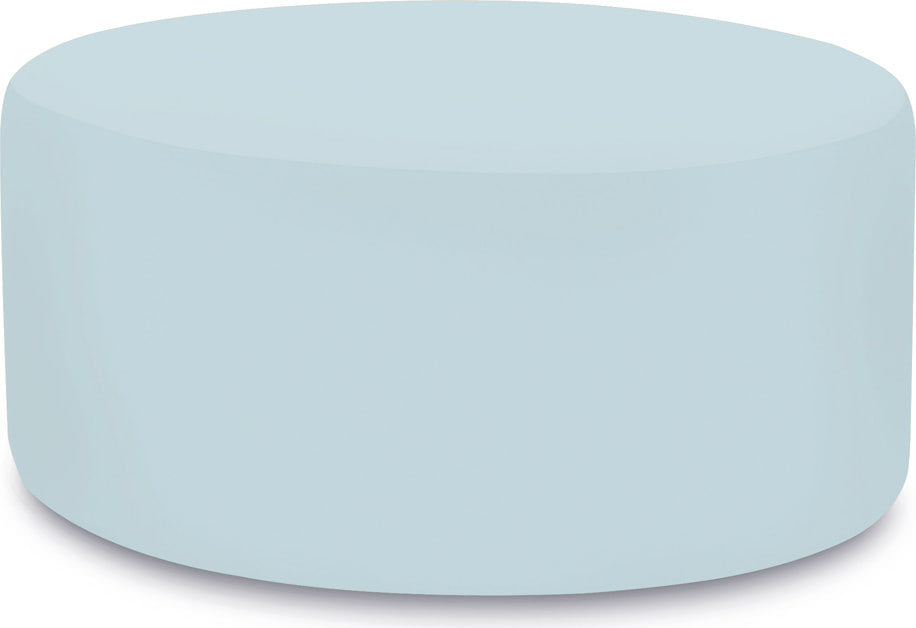 36" Universal Round Ottoman With Slipcover, Seascape Breeze