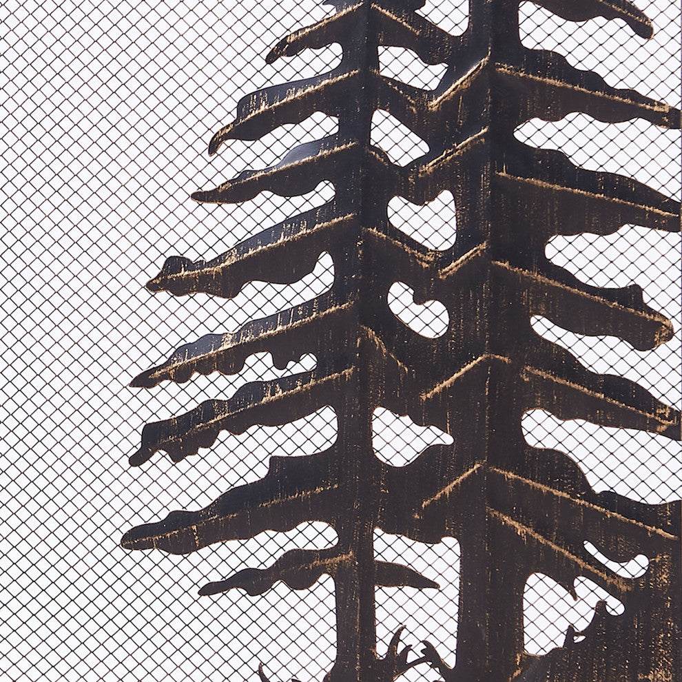 2-Door Iron Fireplace Screen