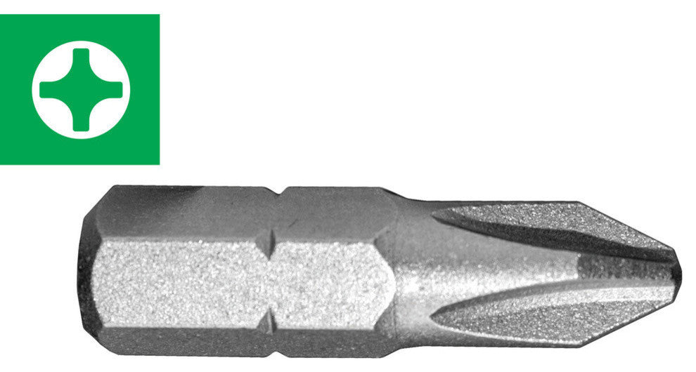 S2 Steel Phillips Bits, Set of 2, No.1x1"