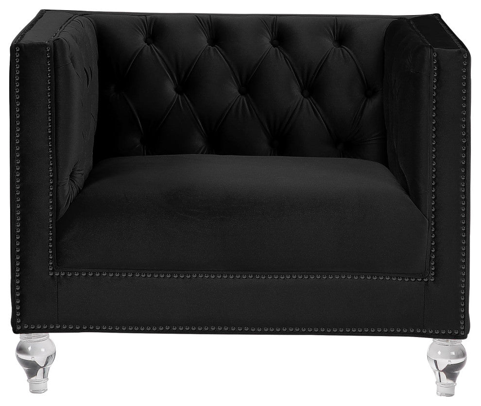 Heibero Chair, Black Velvet