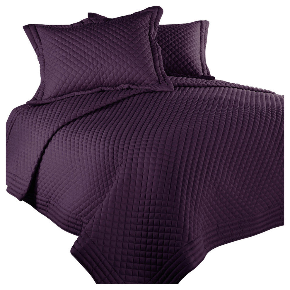 Lotus Home Diamondesque Water and Stain Resistant Quilt, Fig, F/Q