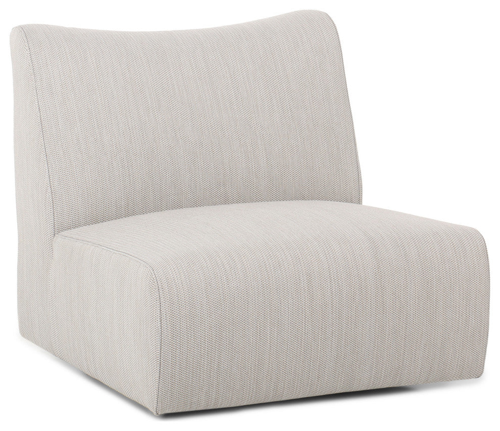 Kosas Home Atlas Outdoor Light Gray Fabric Swivel Accent Chair