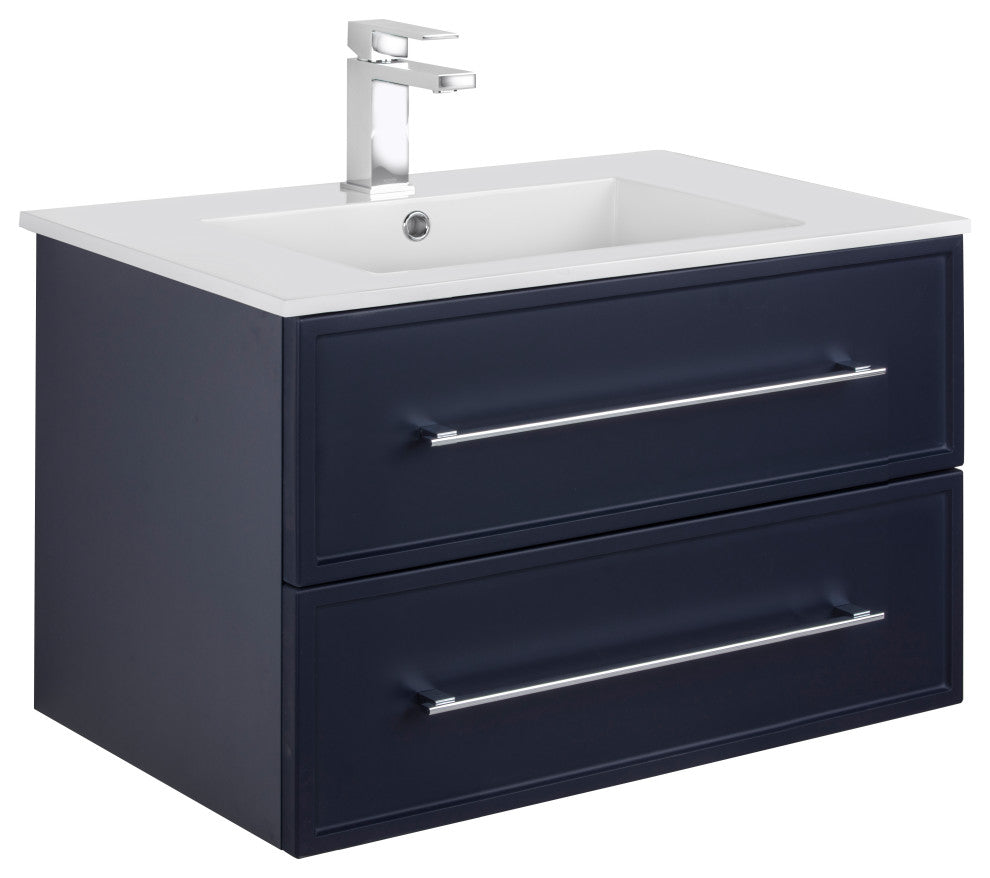 Milano Wall Hung Vanity, Blue, 30"