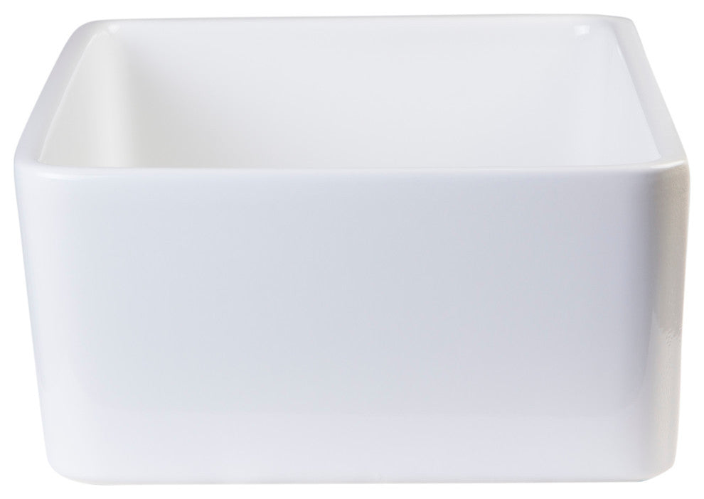 Biscuit 23" Fireclay Single Bowl Farmhouse Kitchen Sink, White