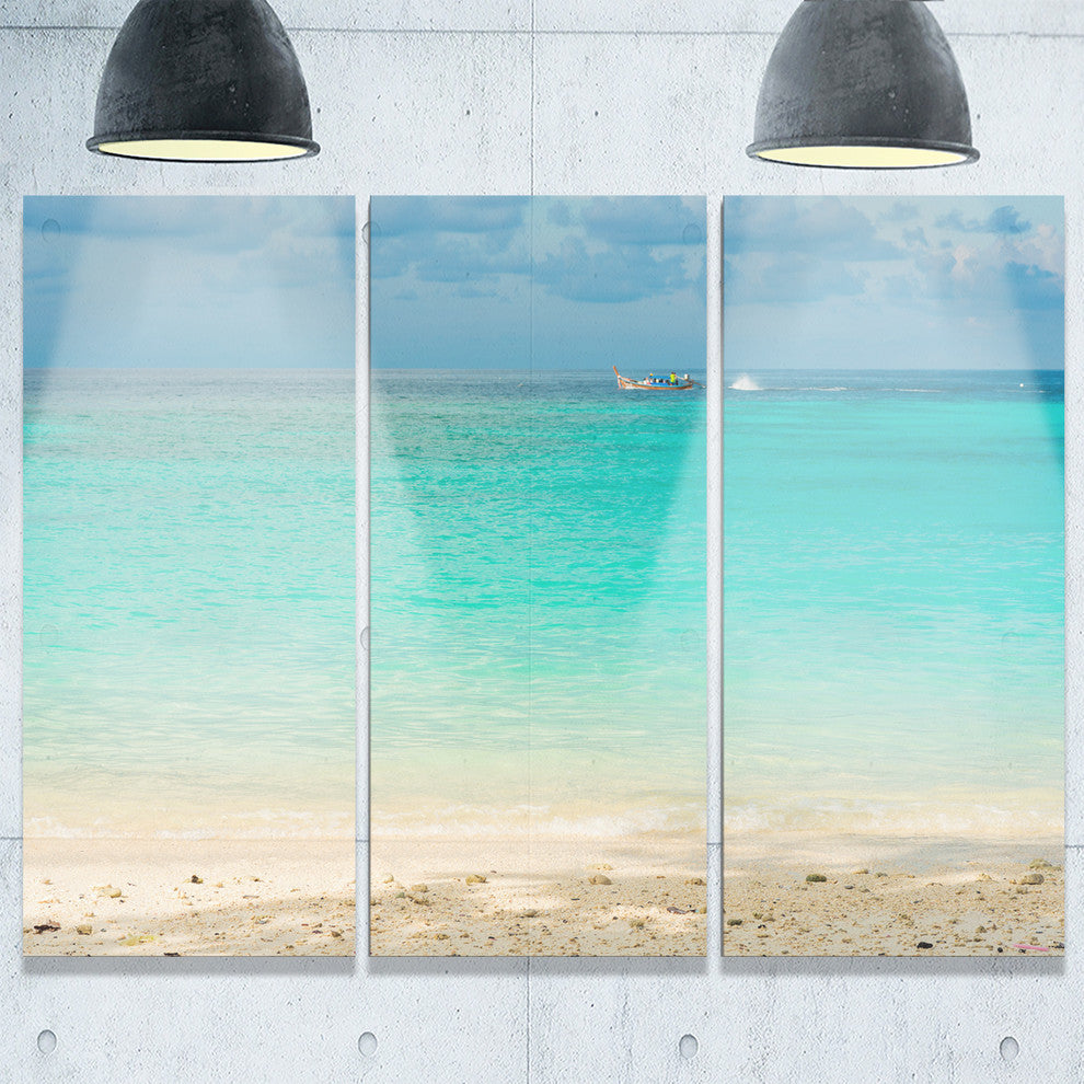 "Tropical Andaman Sea With Blue Sky" Metal Wall Art, 3 Panels, 36"x28"