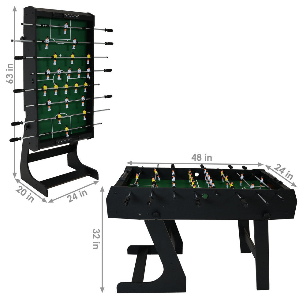Sunnydaze Compact 48-Inch Folding Foosball Game Table - Create a Game Room
