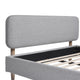 Diego Low Upholstered Platform Bed, Light Gray Polyester, Queen