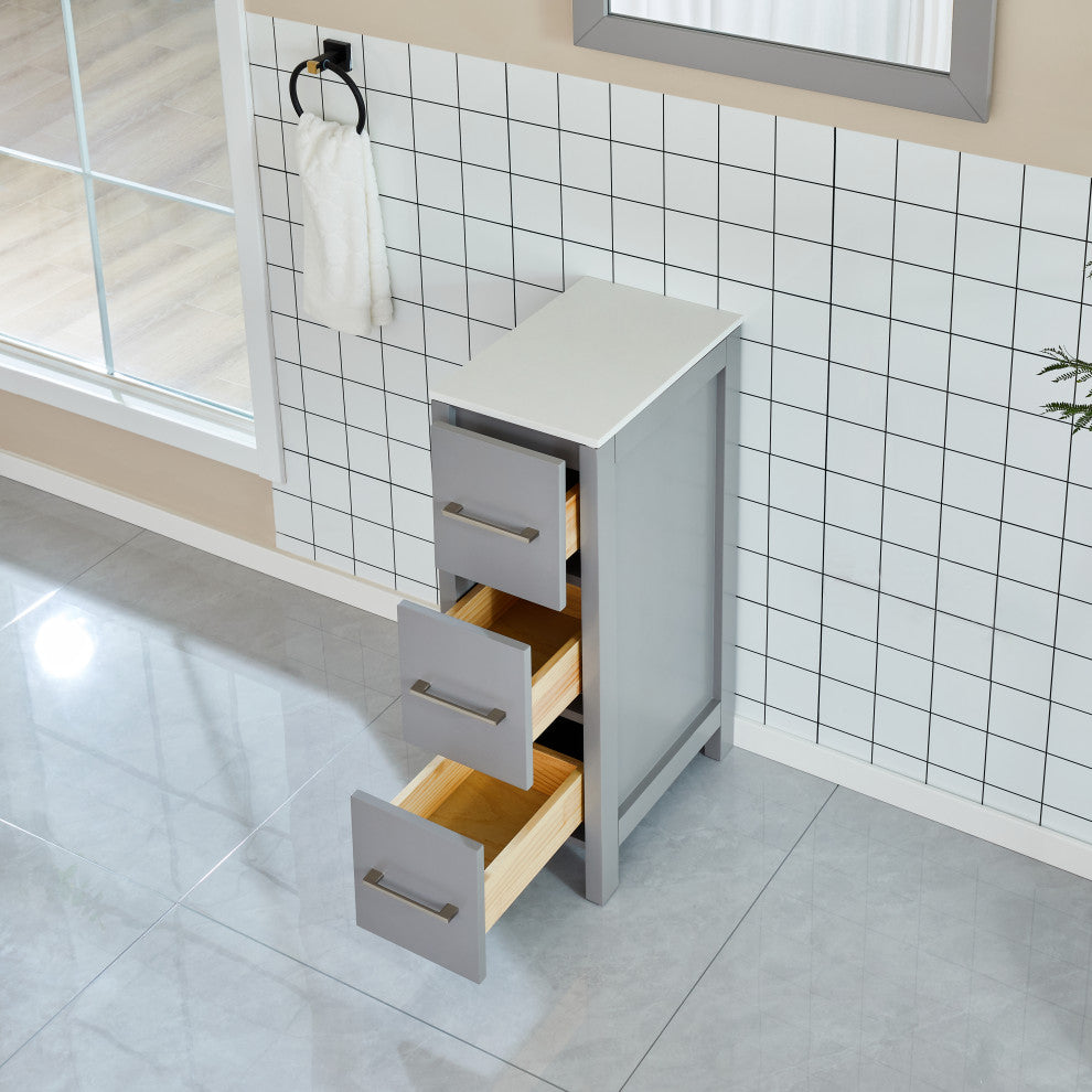 Vanity Art Vanity Cabinet, 12", Gray