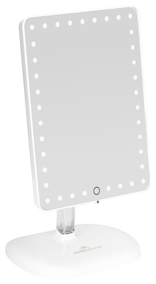 Touch Pro LED Makeup Mirror With Bluetooth Speaker and USB, White