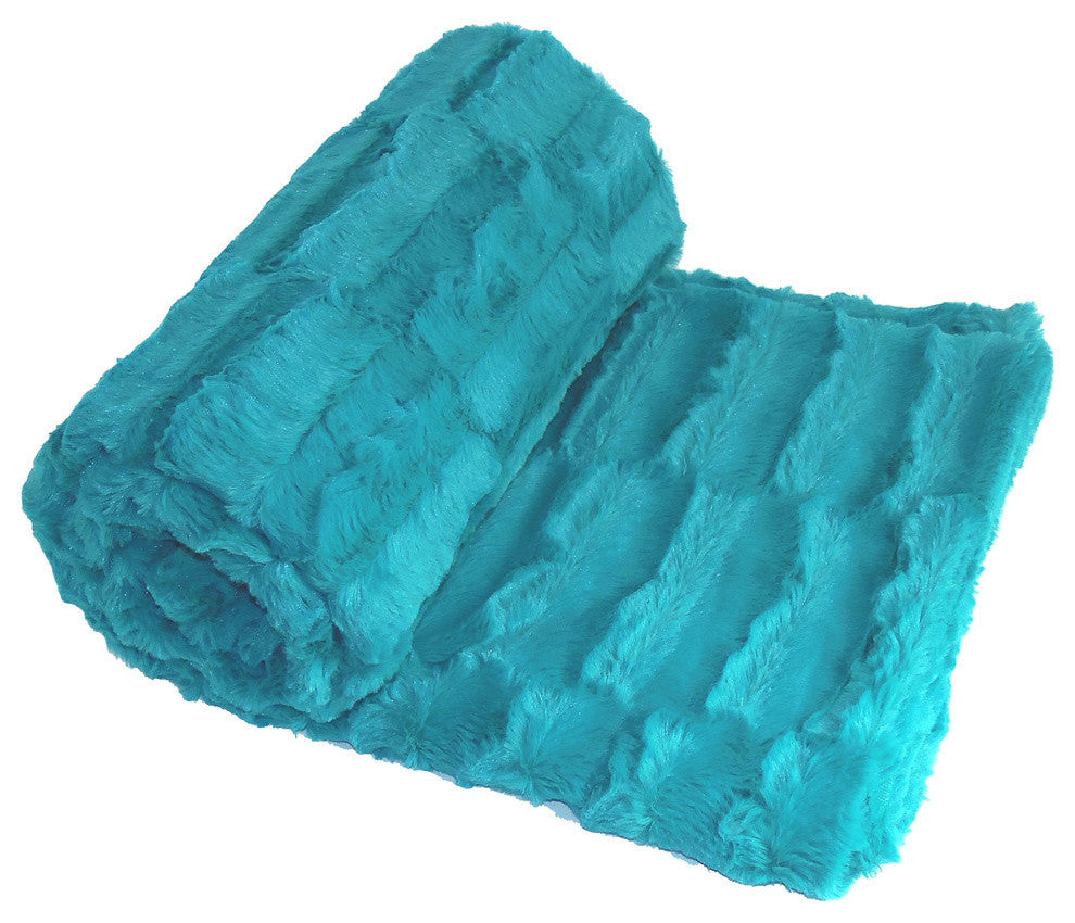 Saga Double Sided Faux Fur Throw, Baltic