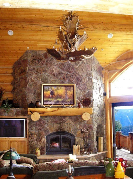Real Antler Moose, Mule Deer Cascade Chandelier Light