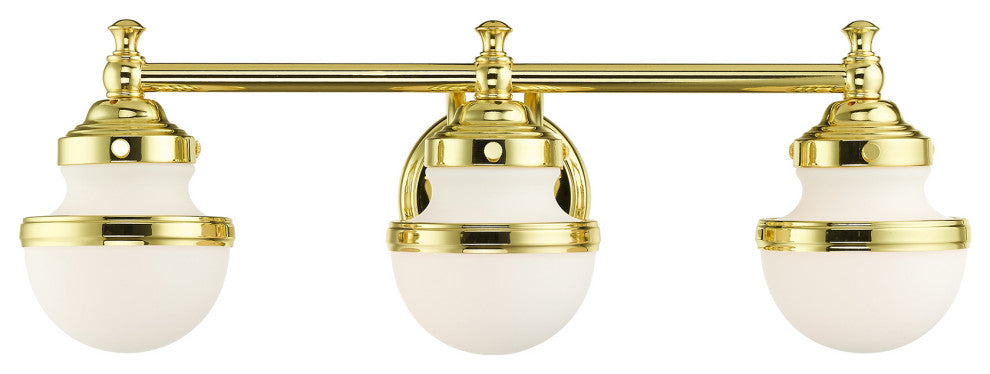 Livex Lighting Oldwick 3 Light Polished Brass Vanity Sconce