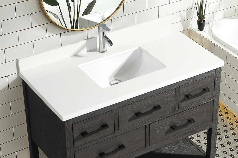 Betty 42" Bathroom Vanity, Weathered Gray Finish