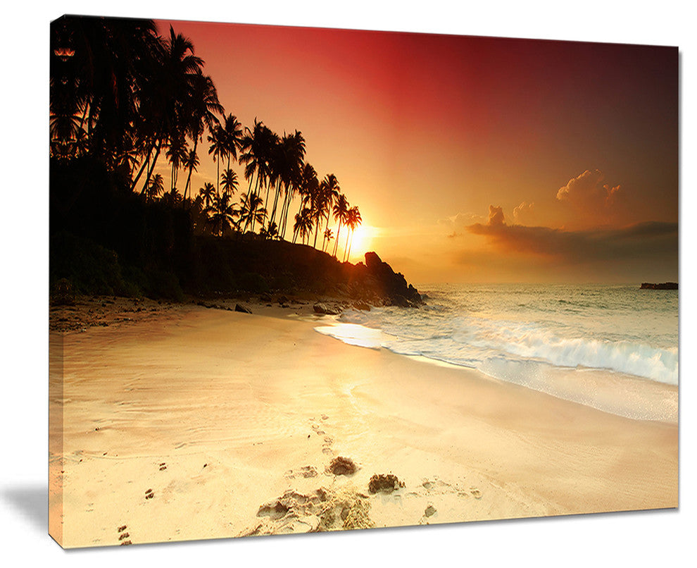 "Amazing Sunset And Beach in Sri Lanka" Seashore Wall Art, 40"x30"