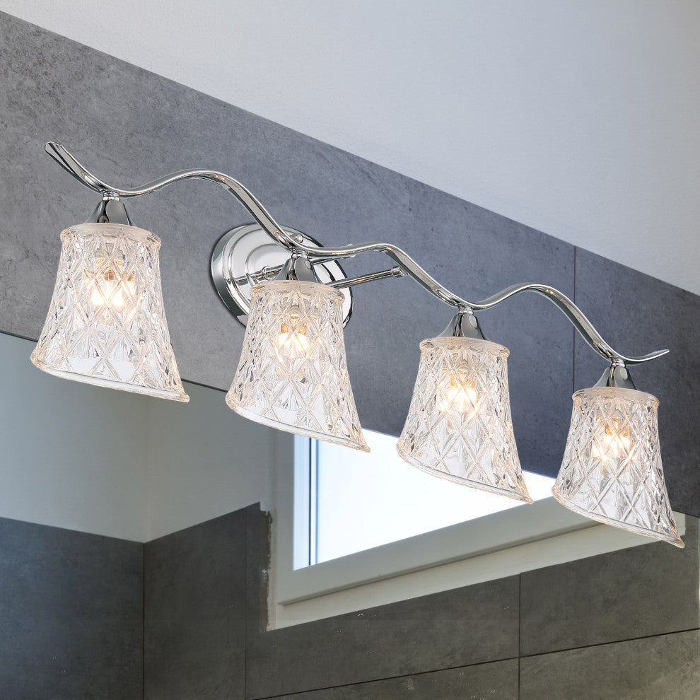 4-Light Dimmable Polished Chrome Vanity Light