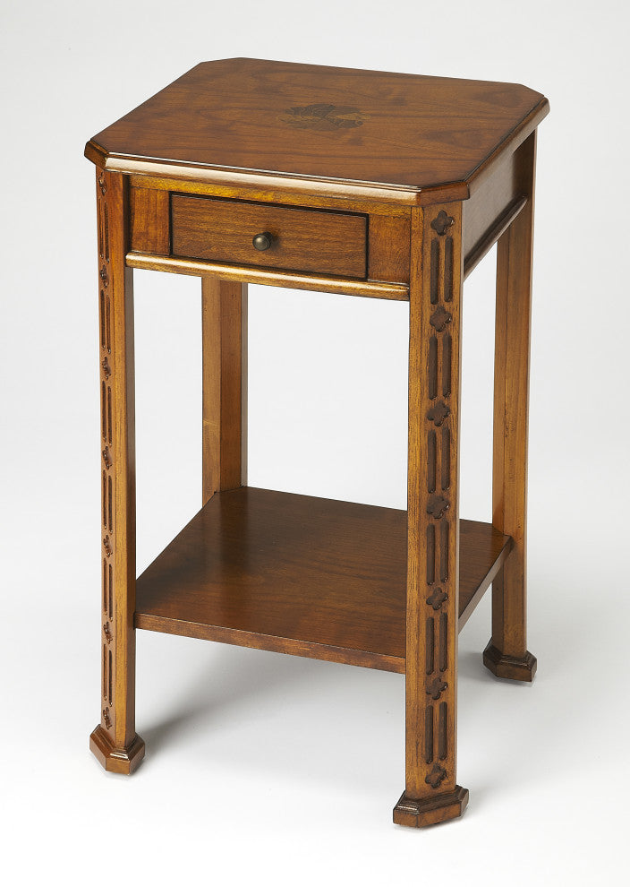 Moyer Wood Side Table With Storage, Medium Brown