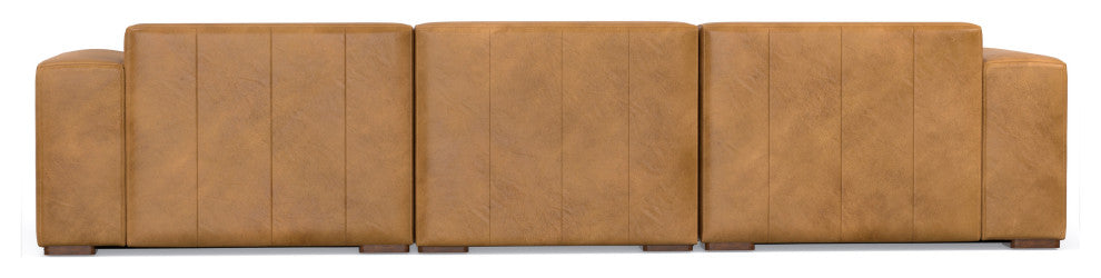 Rex Right-Facing Modular Sectional Sofa in Genuine Leather