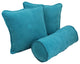 Solid Microsuede Throw Pillows With Inserts, 3-Piece Set, Aqua Blue