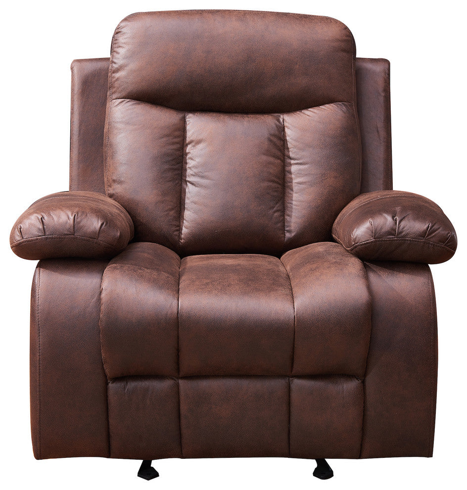 Betsy Furniture Microfiber Reclining Chair Rocker, Brown